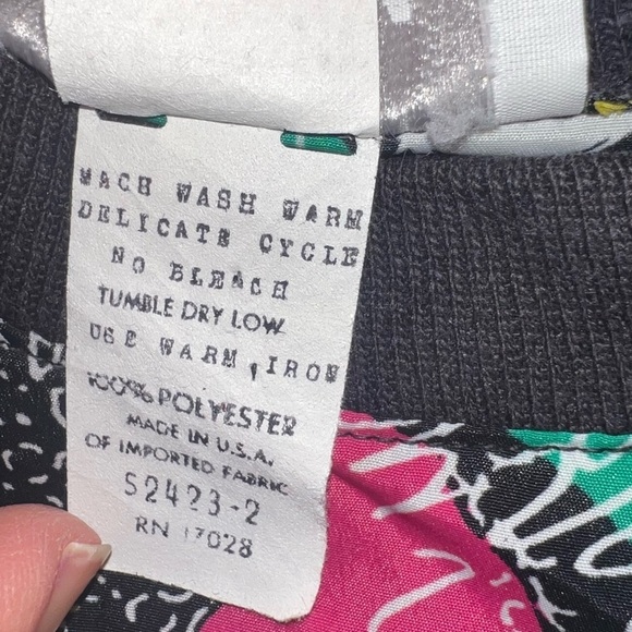 Vintage Shapely Abstract Pullover Jacket Shirt w/Shoulder Pads Made in USA Med - Picture 4 of 10